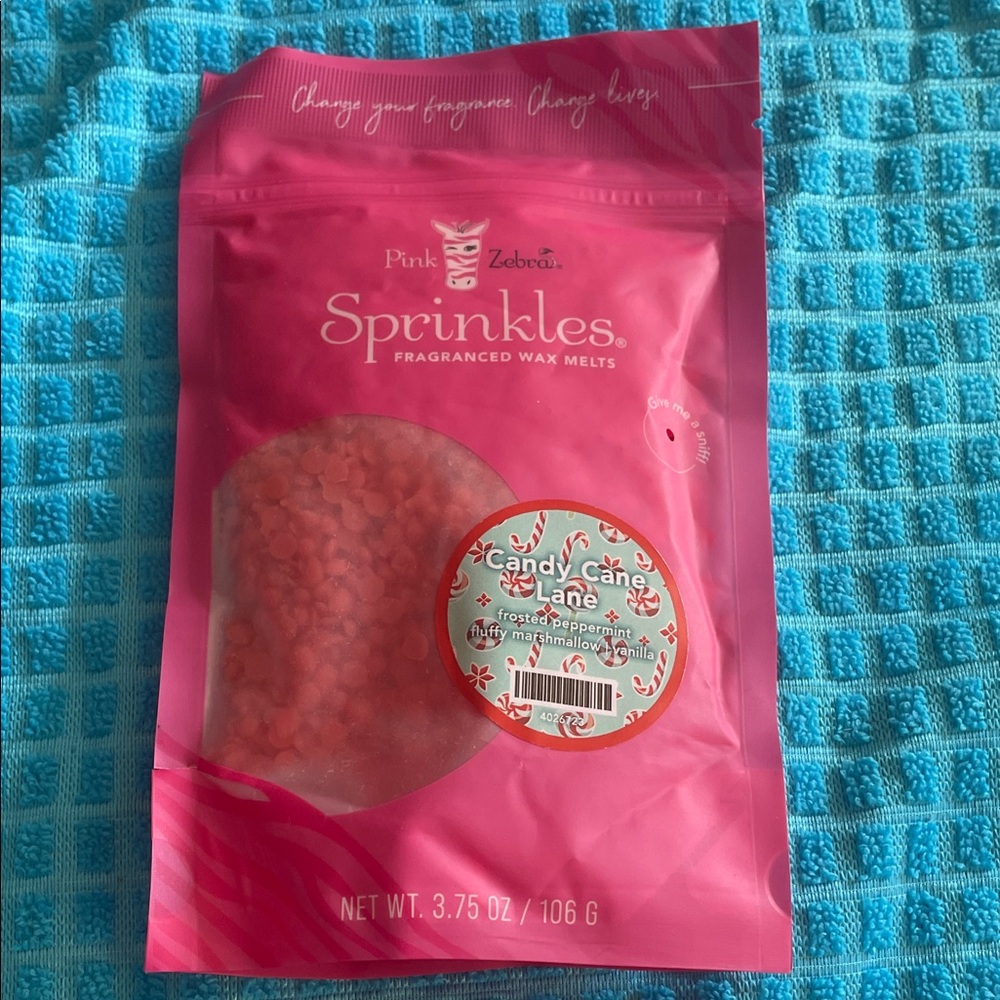 Pink Zebra Candy Cane Lane Wax Melts in Pink Packaging